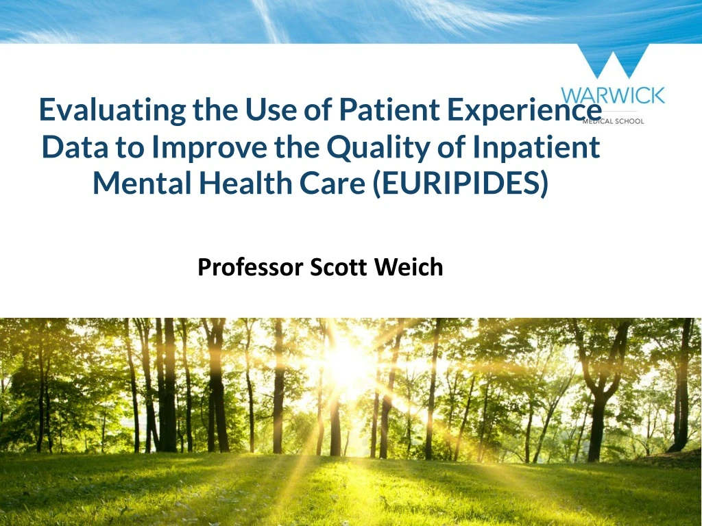 evaluating the use of patient experience data