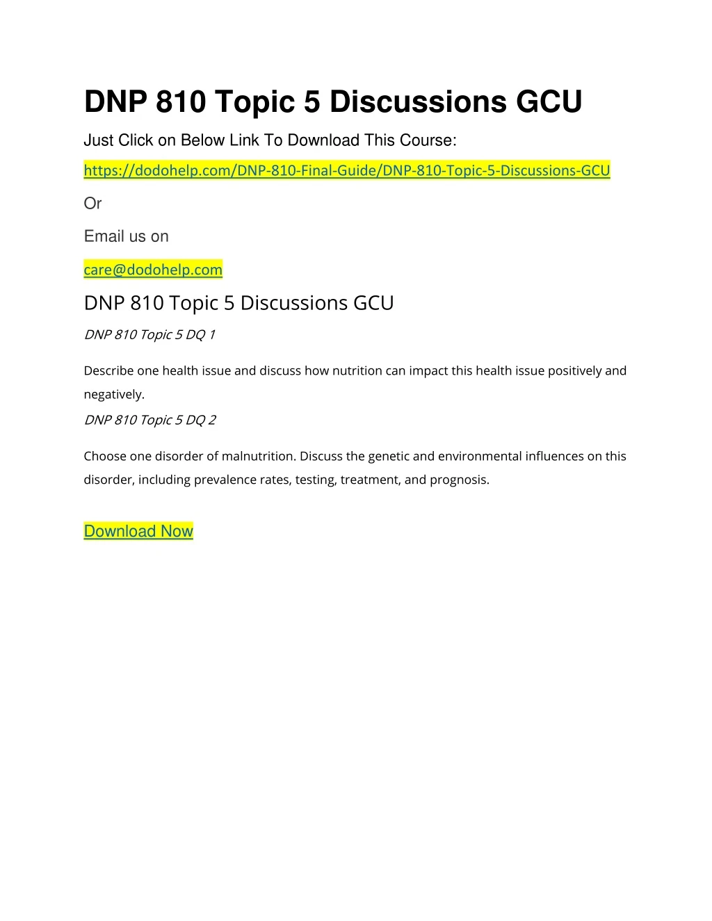 dnp 810 topic 5 discussions gcu