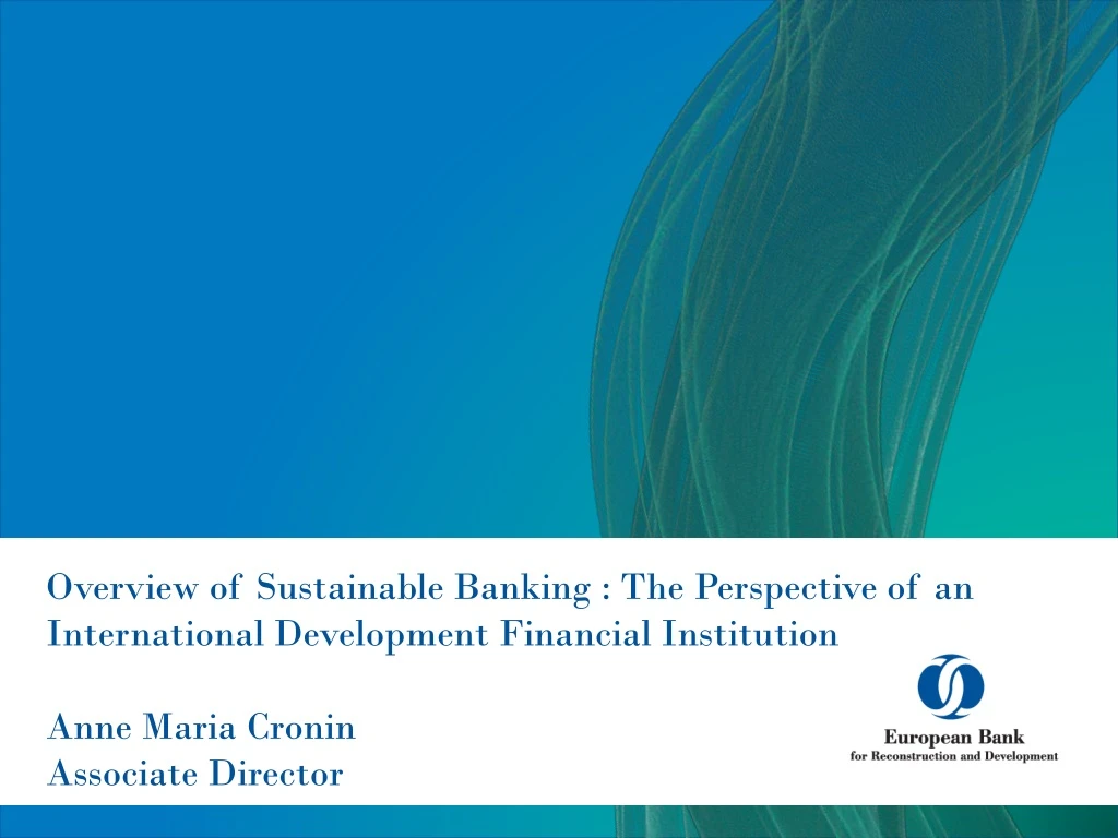 overview of s ustainable banking the perspective
