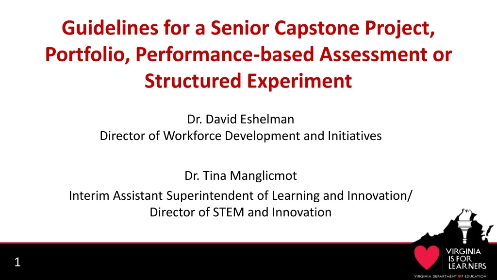 guidelines for a senior capstone project