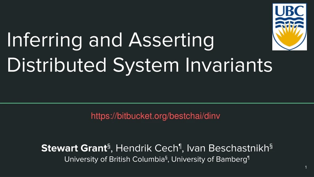 i nferring and asserting distributed system invariants