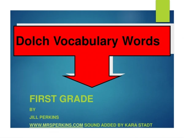 Dolch Vocabulary Words