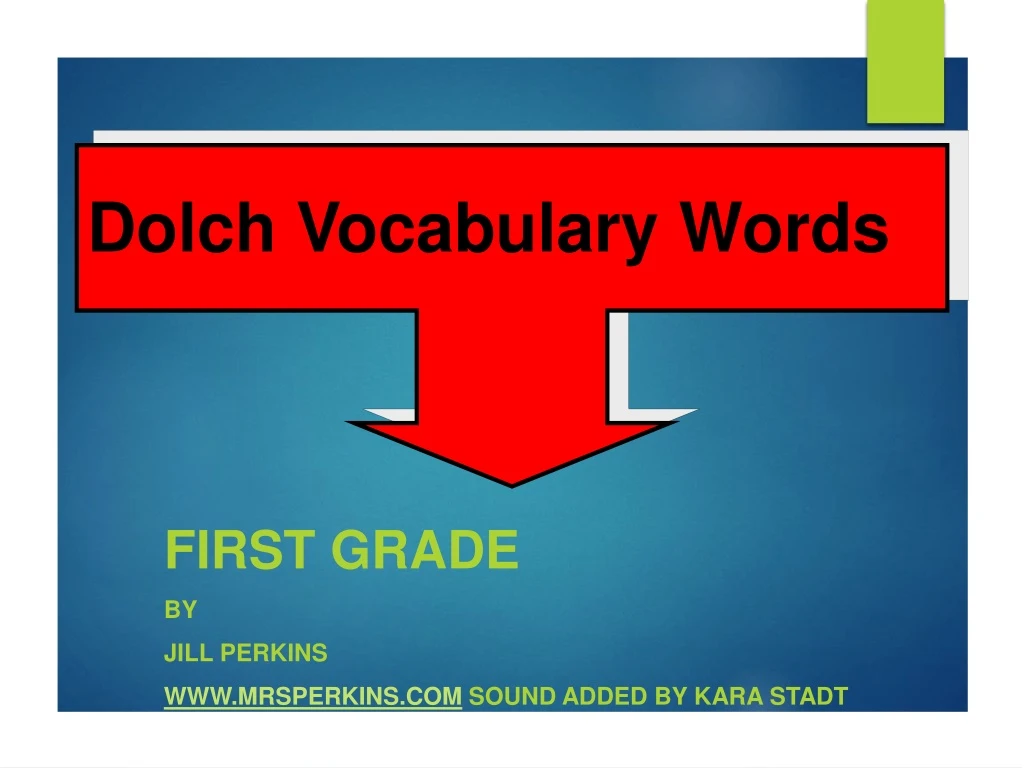 dolch vocabulary words