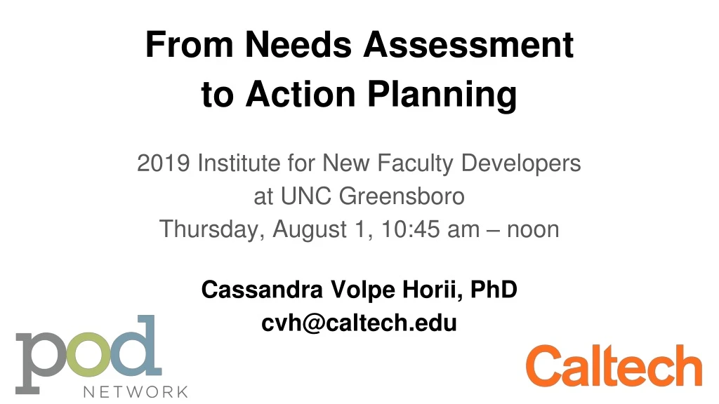 from needs assessment to action planning 2019
