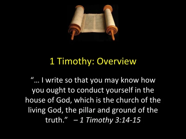 1 Timothy: Overview