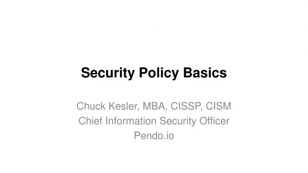 Security Policy Basics