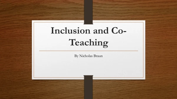 Inclusion and Co-Teaching