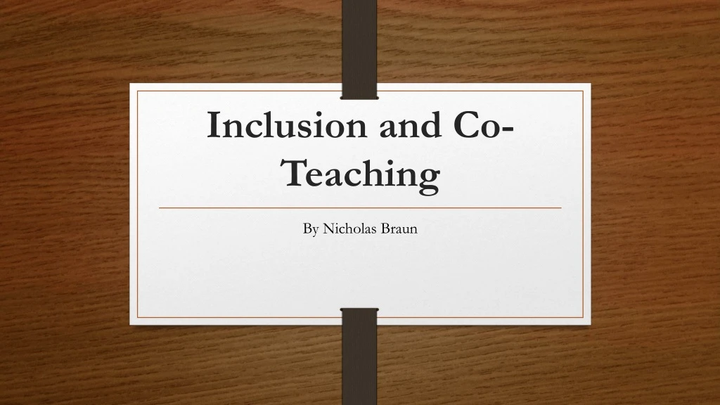 inclusion and co teaching