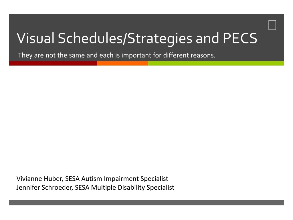 visual schedules strategies and pecs
