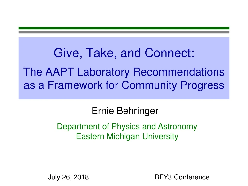 give take and connect the aapt laboratory recommendations as a framework for community progress