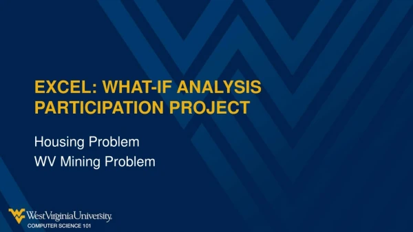 Excel: What-If Analysis Participation Project