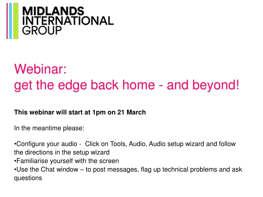 webinar get the edge back home and beyond