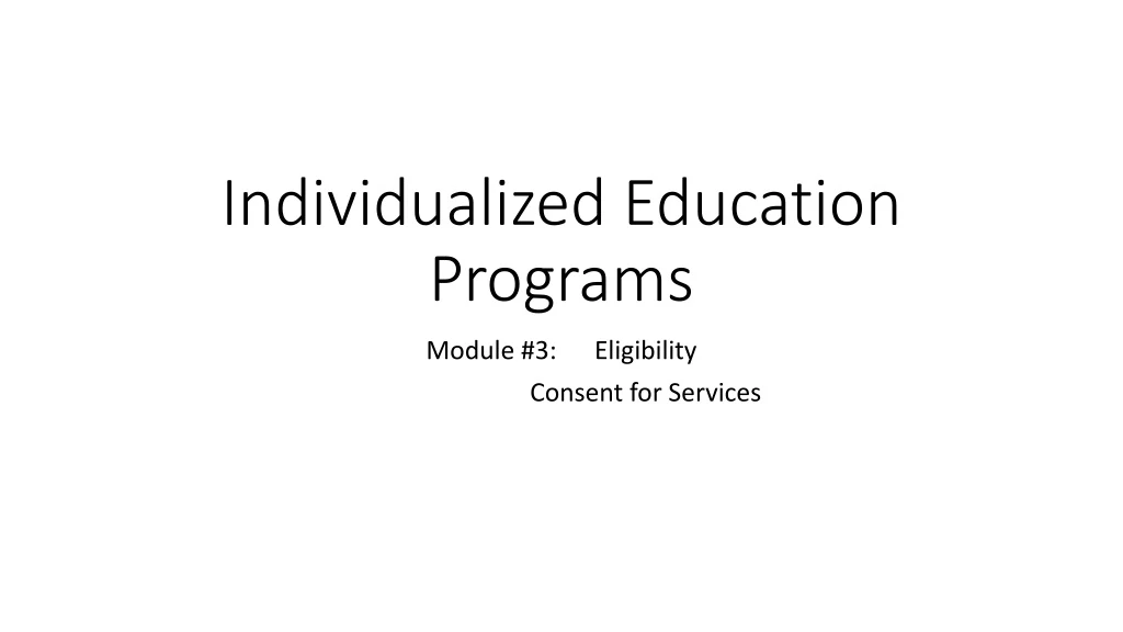 individualized education programs