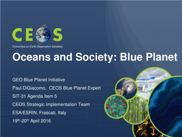 Oceans and Society: Blue Planet