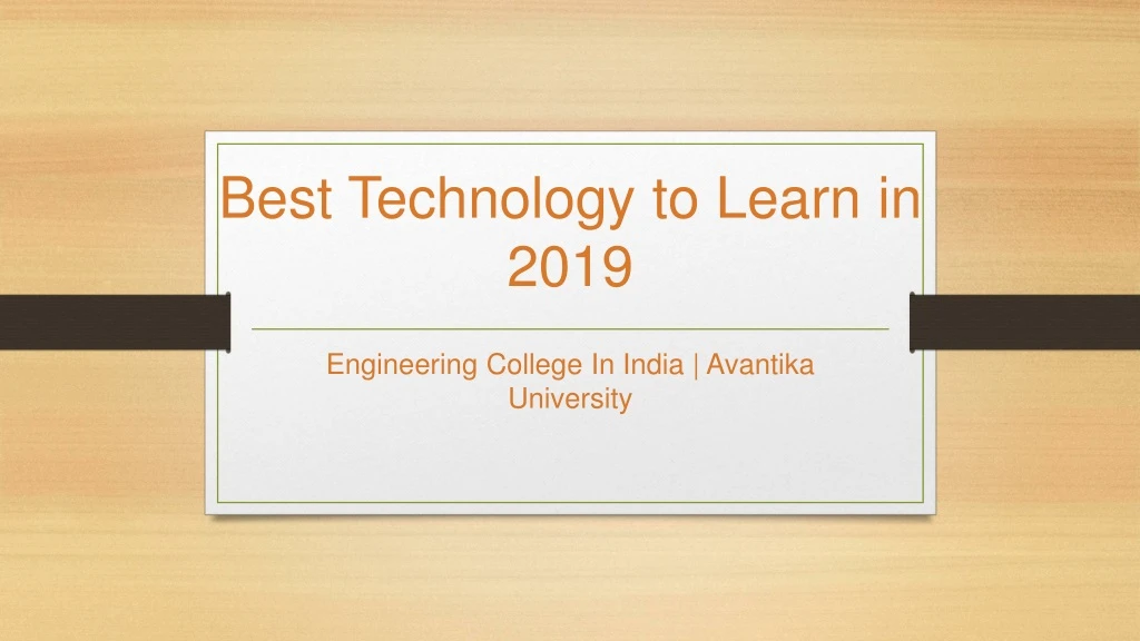 best technology to learn in 2019