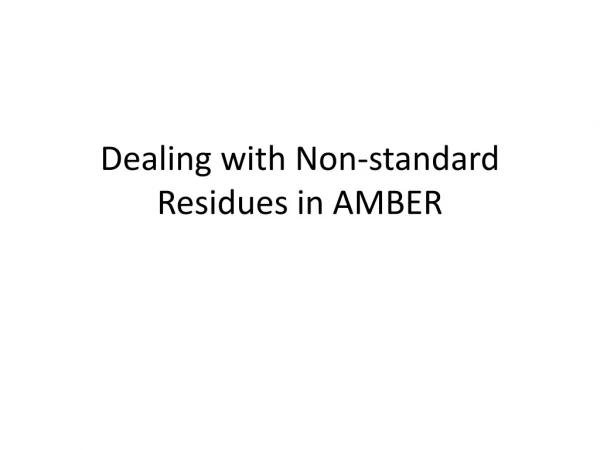 Dealing with Non-standard Residues in AMBER