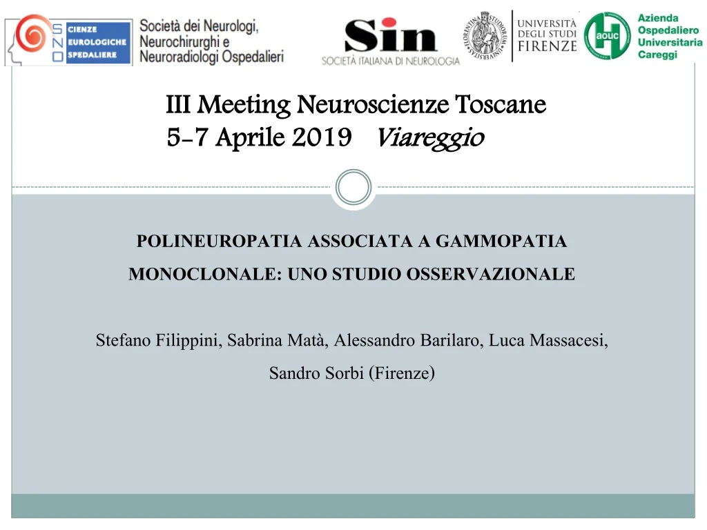 iii meeting neuroscienze toscane 5 7 aprile 2019