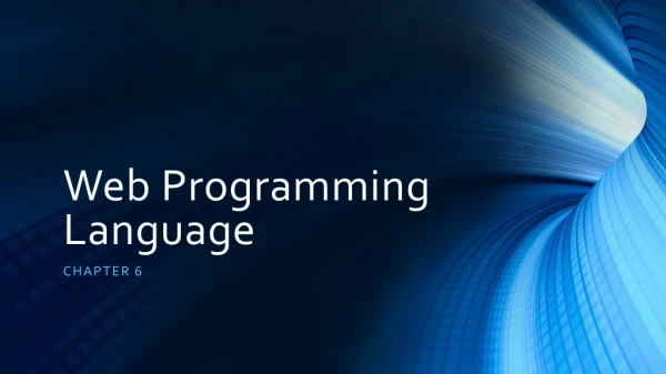 Web Programming Language