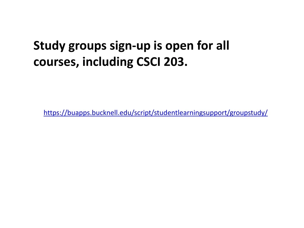study groups sign up is open for all courses