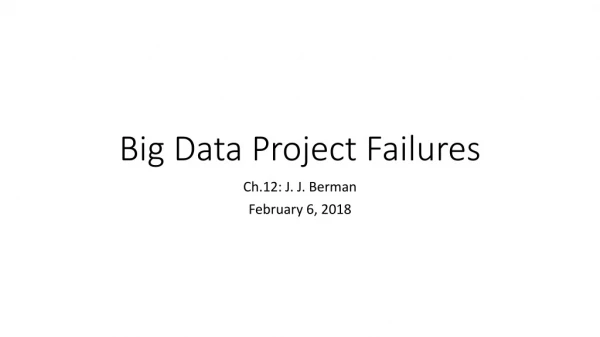 Big Data Project Failures