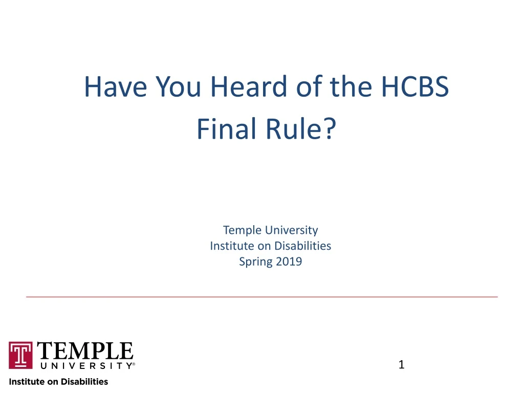 have you heard of the hcbs final rule