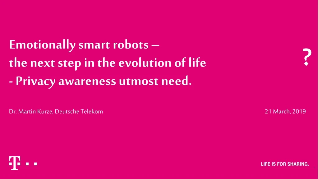 emotionally smart robots the next step in the evolution of life privacy awareness utmost need