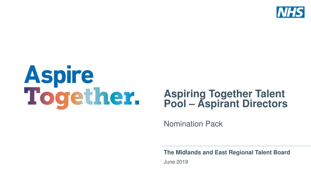 aspiring together talent pool aspirant directors nomination pack