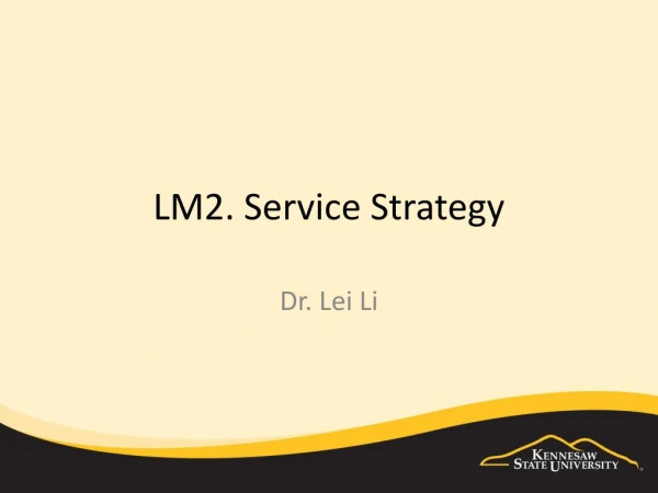 LM2. Service Strategy