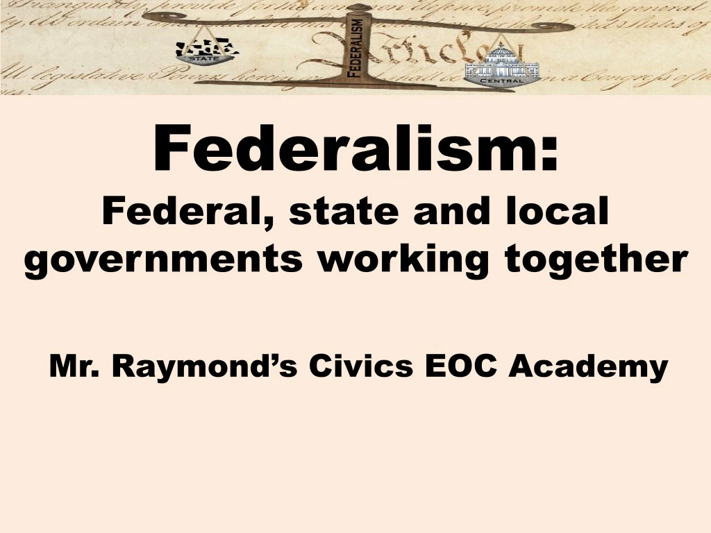 federalism federal state and local governments working together