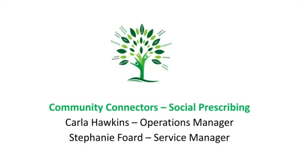 Community Connectors – Social Prescribing Carla Hawkins – Operations Manager