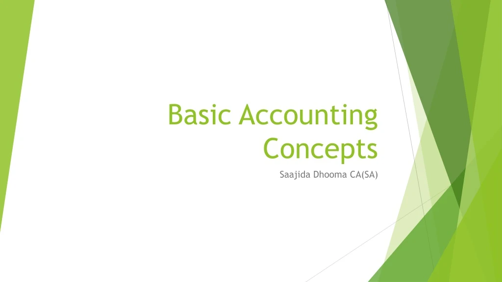 basic accounting concepts