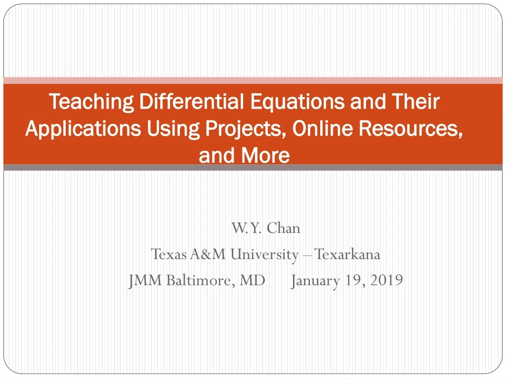 teaching differential equations and their applications using projects online resources and more