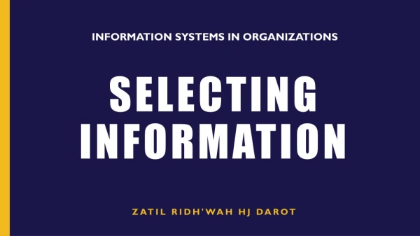 Selecting information