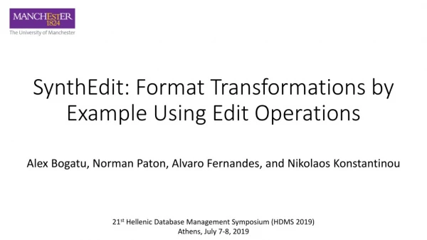 SynthEdit : Format Transformations by Example Using Edit Operations