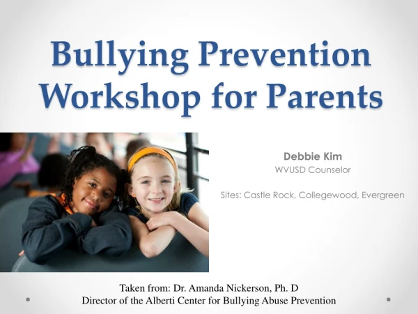 Bullying Prevention Workshop for Parents