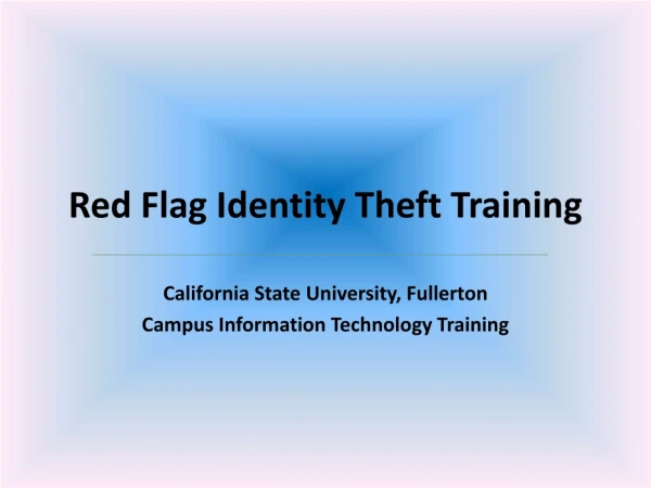 Red Flag Identity Theft Training