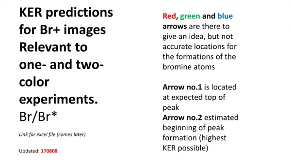 KER predictions for Br + images Relevant to one - and two - color experiments. Br/Br*