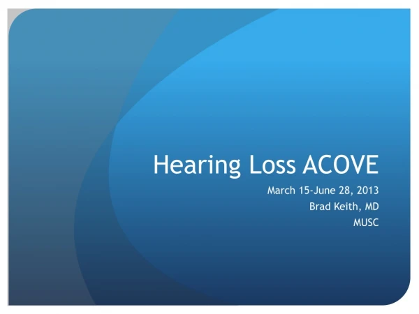 Hearing Loss ACOVE