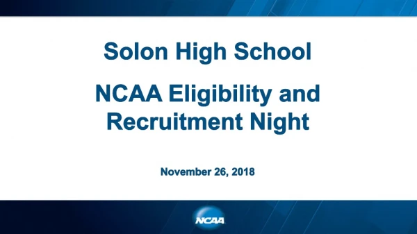 Solon High School NCAA Eligibility and Recruitment Night
