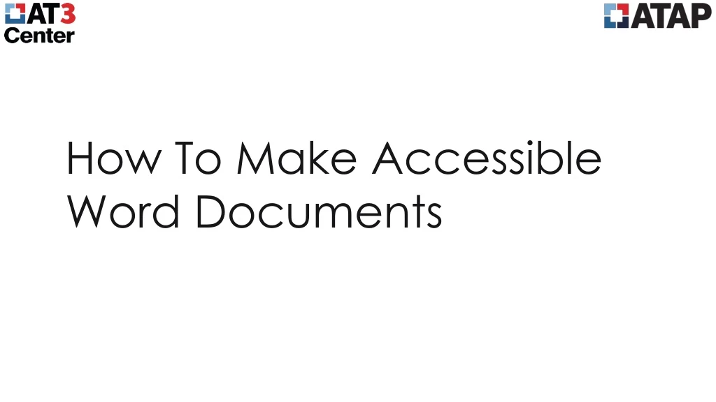 how to make accessible word documents