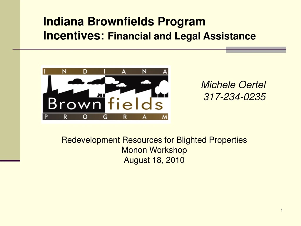 indiana brownfields program incentives financial