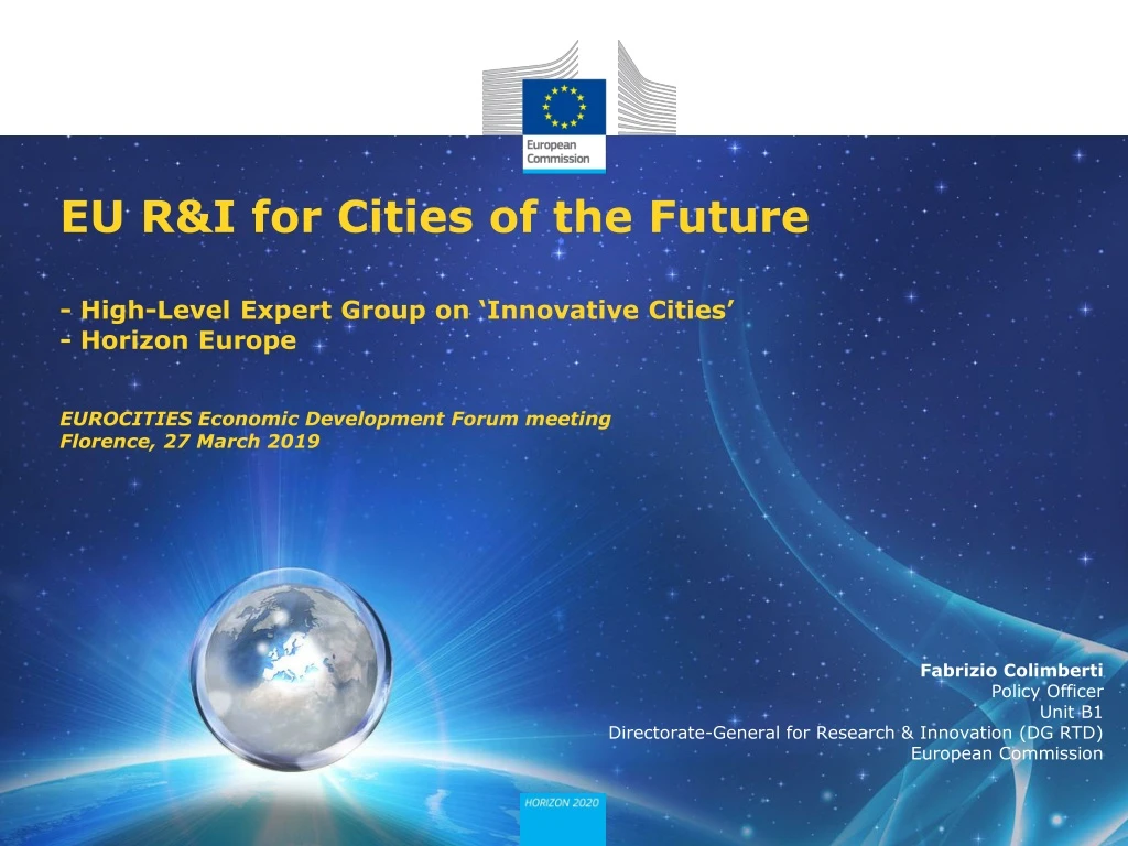 eu r i for cities of the future high level expert