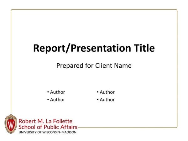 Report/Presentation Title