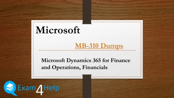 MB-310 Exam Questions, Microsoft MB-310 Dumps PDF| Exam4Help