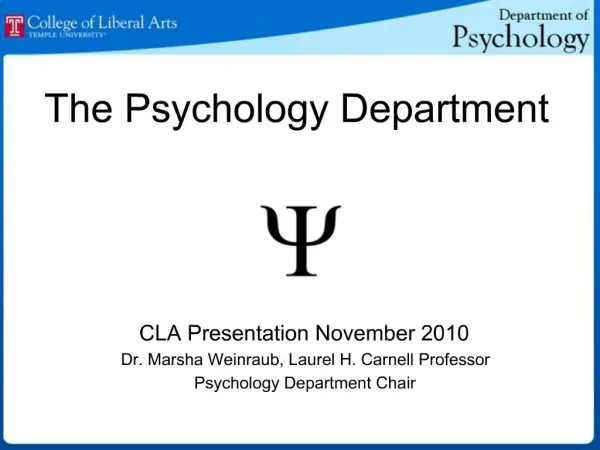 The Psychology Department