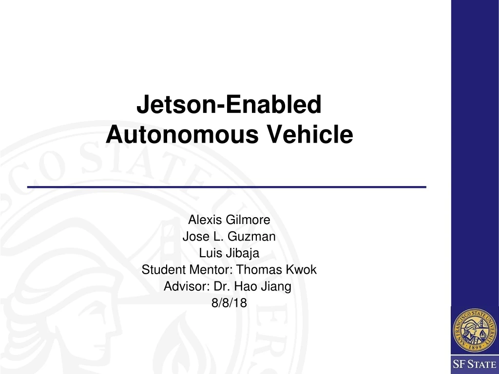 jetson enabled autonomous vehicle