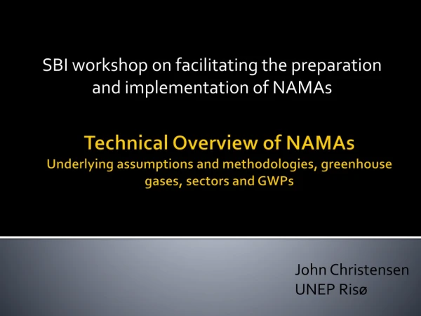 SBI workshop on facilitating the preparation and implementation of NAMAs