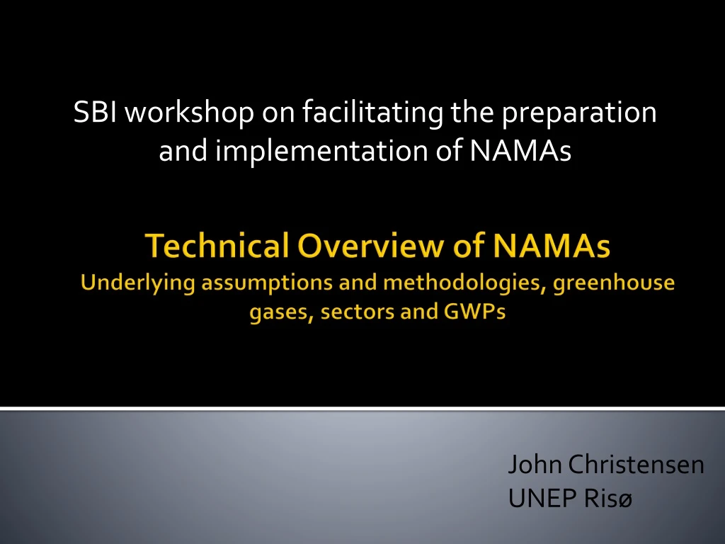sbi workshop on facilitating the preparation and implementation of namas
