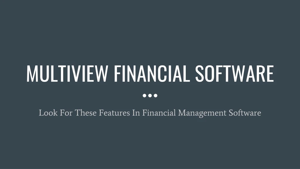multiview financial software