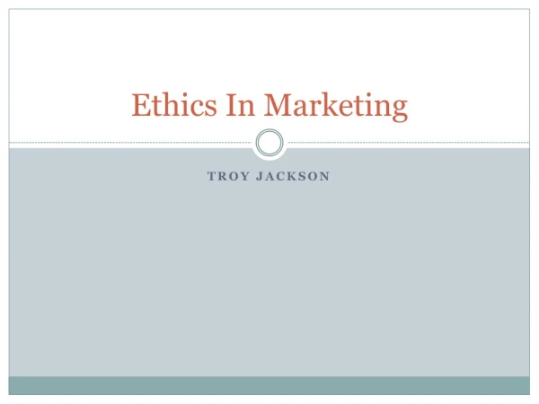 Ethics In Marketing